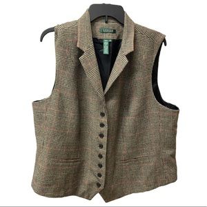 VINTAGE PLAID RALPH LAUREN VEST W/TAGS
